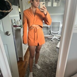 Zara cropped blazer with Skirt- one set/ medium size